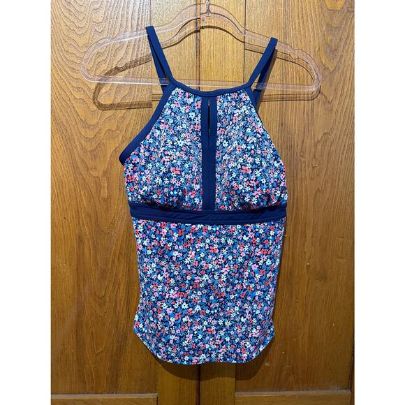 Draper James + Lands' End Blue Floral Swimsuit Top | Women's 6 - Picture 1 of 4